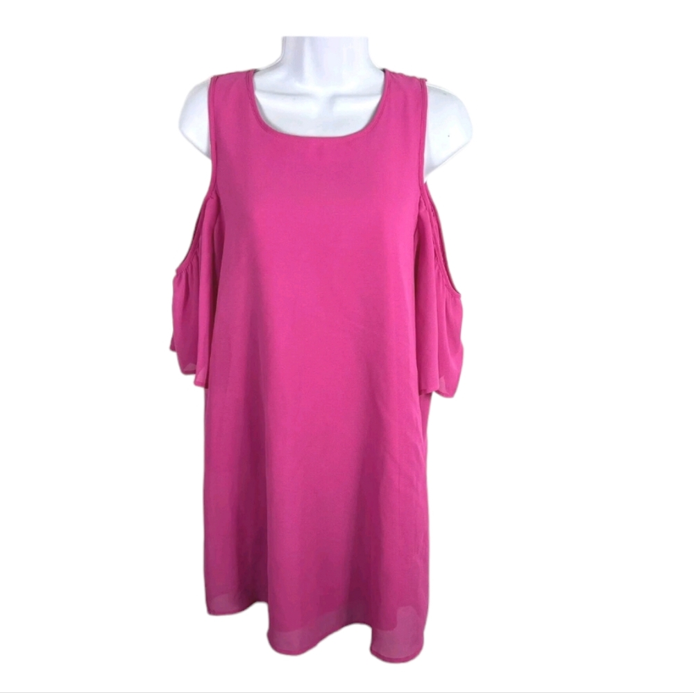 Miami cold shoulder pink dress medium